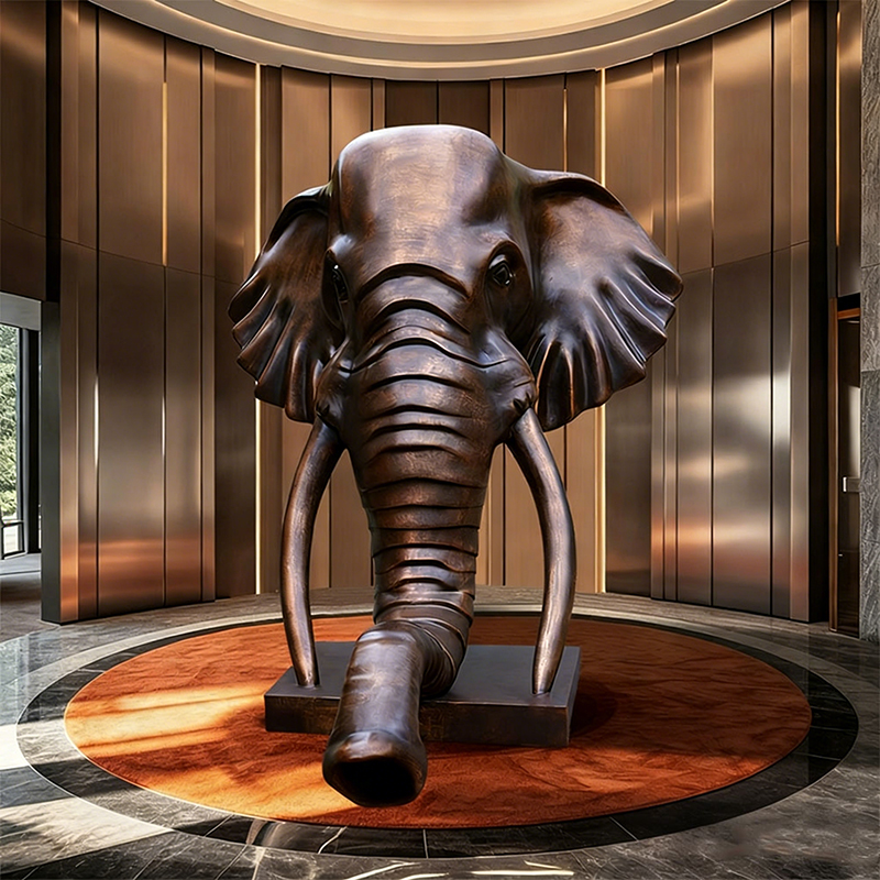 Elefantin pään veistos