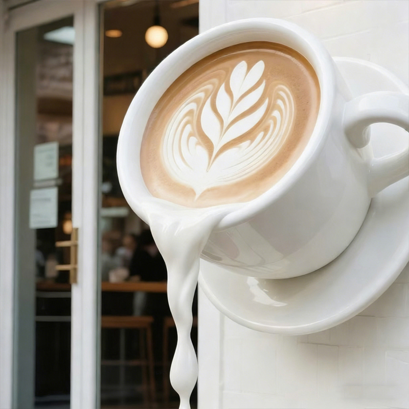 Lasikuitu kelluva kahvikuppi koristeellinen veistos