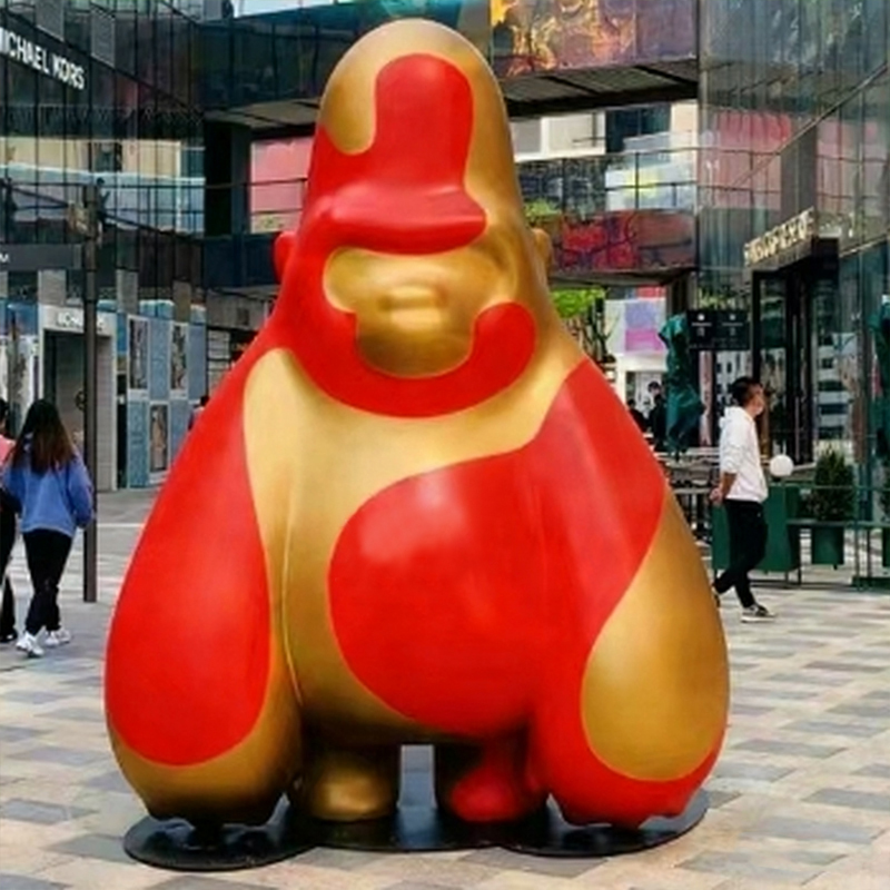 Lasikuitu sarjakuva Gorilla-veistos