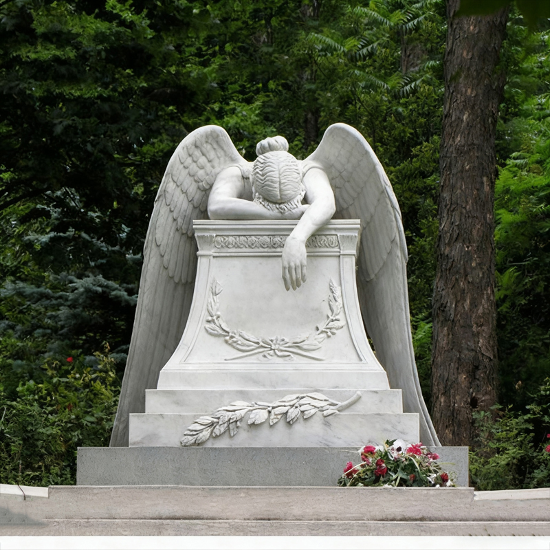 Kääntyväpää enkeli marmorinen hautakivi