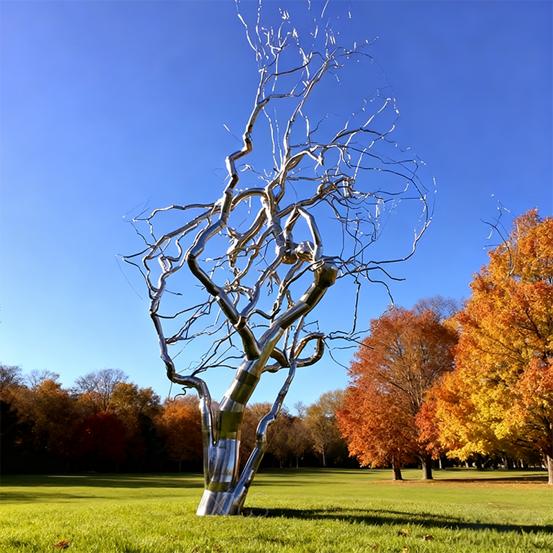 Silver Branches Mirror Bare Tree Veistos