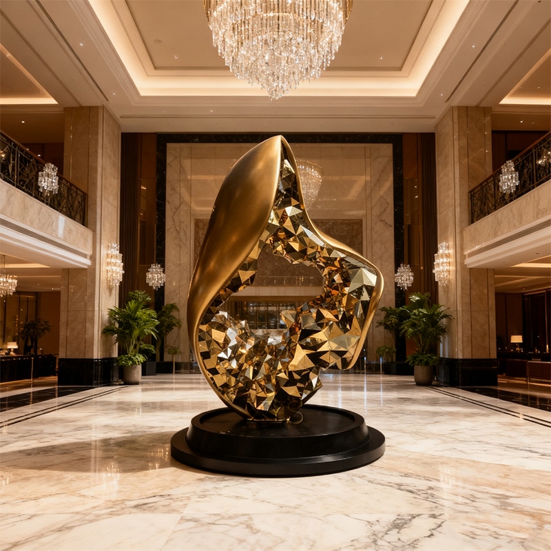 Golden Vortex Light-luxury abstrakti veistos